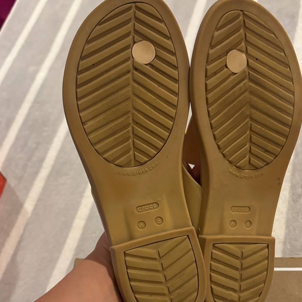CROCS Tan Slide Sandals - Picture 4 of 5